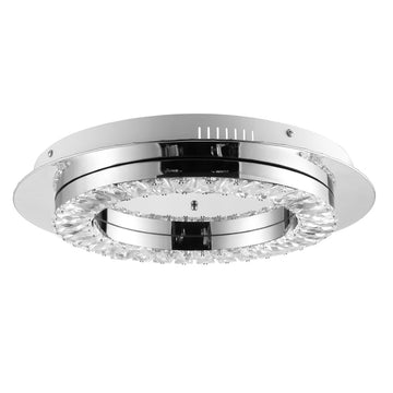 Cristal Integrated Iron/Crystal Glam LED Flush Mount - JONATHAN Y